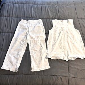 Cute White 100% Cotton summer night set